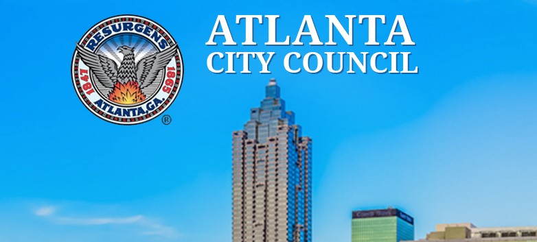 atlanta city council logo on blue sky background
