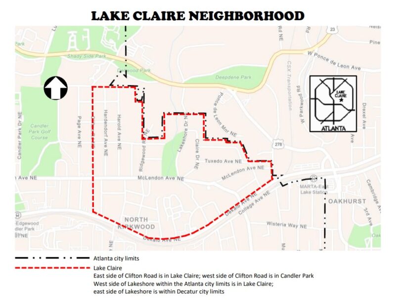 Lake Claire Map