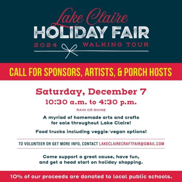 LAKE CLAIRE HOLIDAY CRAFT FAIR (WALKING TOUR)